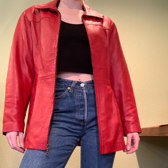 Excelled red leather coat - Picture 7 of 7